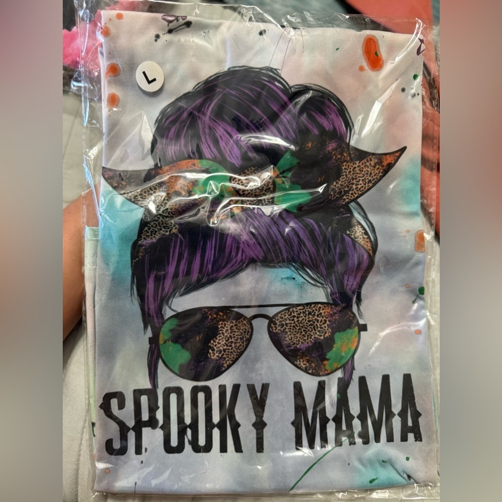 Spooky mama Handmade short‎ sleeve Tshirt